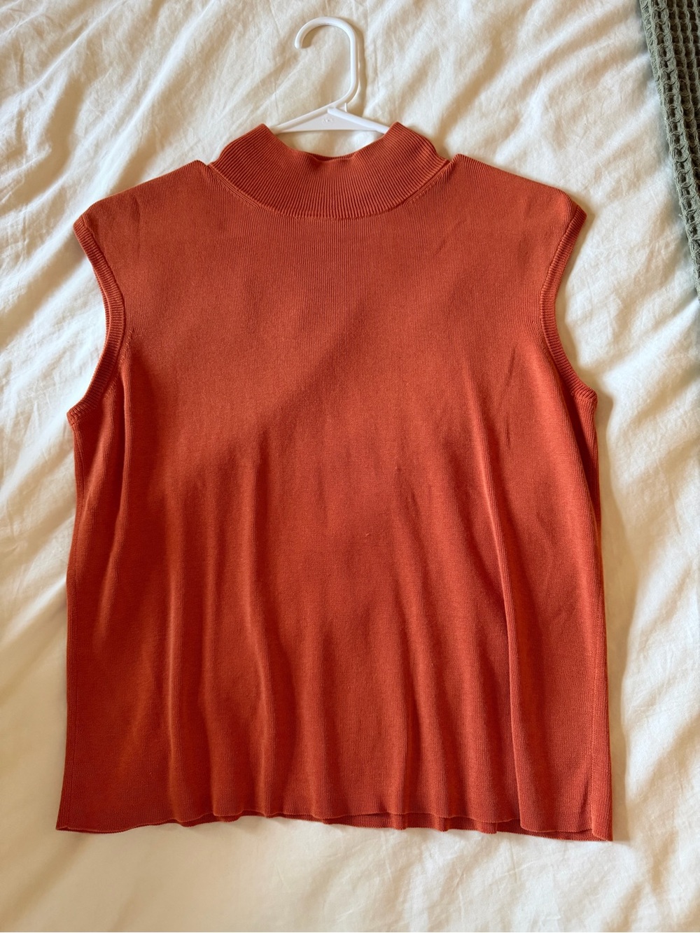 Silk and Cotton Orange Mockneck Top